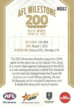 2023 Select AFL Footy Stars - AFL Milestones Games #MG62 Oliver Wines Back